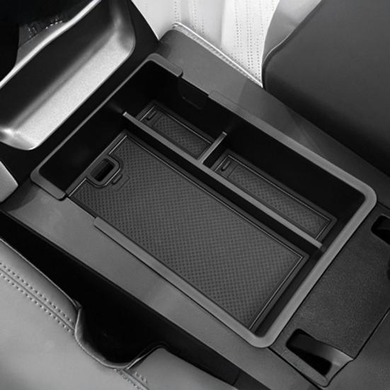 Center Console Organizer for BYD Yuan UP 2024 2025 OEM Fit Armrest Storage Box Tool-Less Installation 5L Sliding Lid Bin