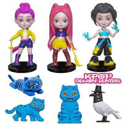 NOWY zestaw 7-9 szt. Figurki Kpop Łowcy Demonów Model Zabawka Kreskówka Akcesoria do Gier Dekoracja Biurka Figurki Kolekcjonerskie Model Zabawka Prezent