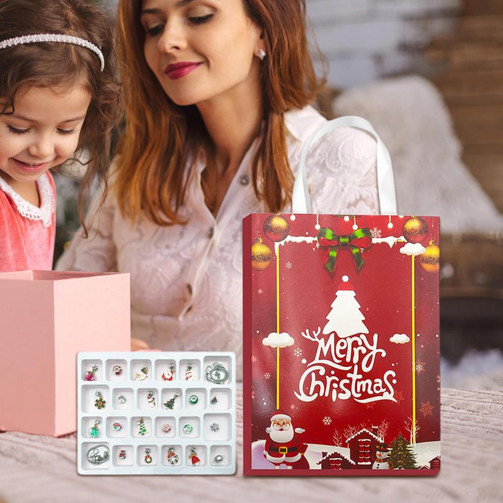 Calendário de Contagem Regressiva Com Pulseira Brinquedo Ornamento Decoração Berloque Contagem Regressiva Para o Natal Calendário Para Crianças Bebê Adolescente Adulto Menino Menina