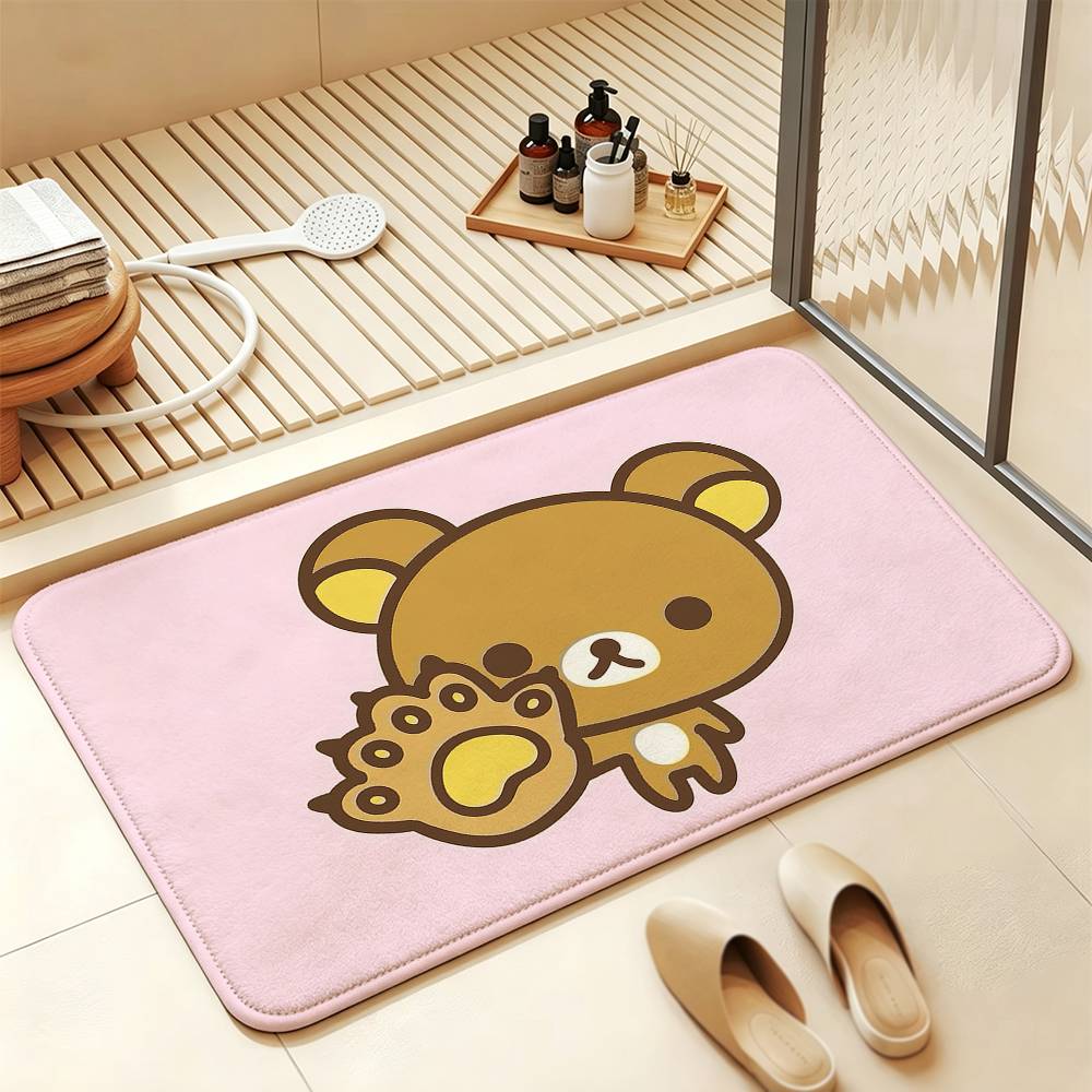 So Lovely R-Rilakkuma-S bear Anti‑Slip Floor Mat Short Plush Rug mat Soft Comfortable Machine Washable Home Decor