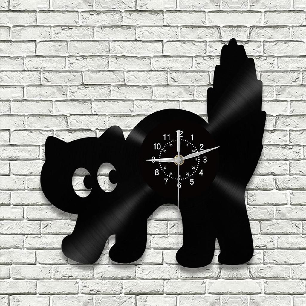 Wall Clock Decoration Cat Shape Ideal Gift Practical Convenient Home Decor Hanging for Living