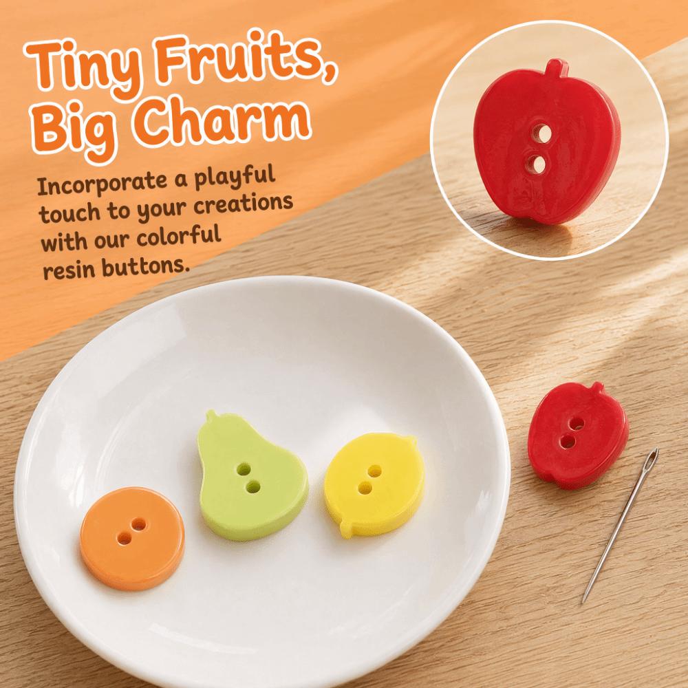 40pcs Creative Mango Buttons Peach Orange Buttons Fashionable Colored Fruits Buttons Clothing Coat