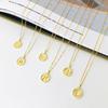 925 Sterling Silver Gold Plated CZ Stone Sign Coin Zodiac Necklaces Cubic Zirconia 12 Horoscope Necklace