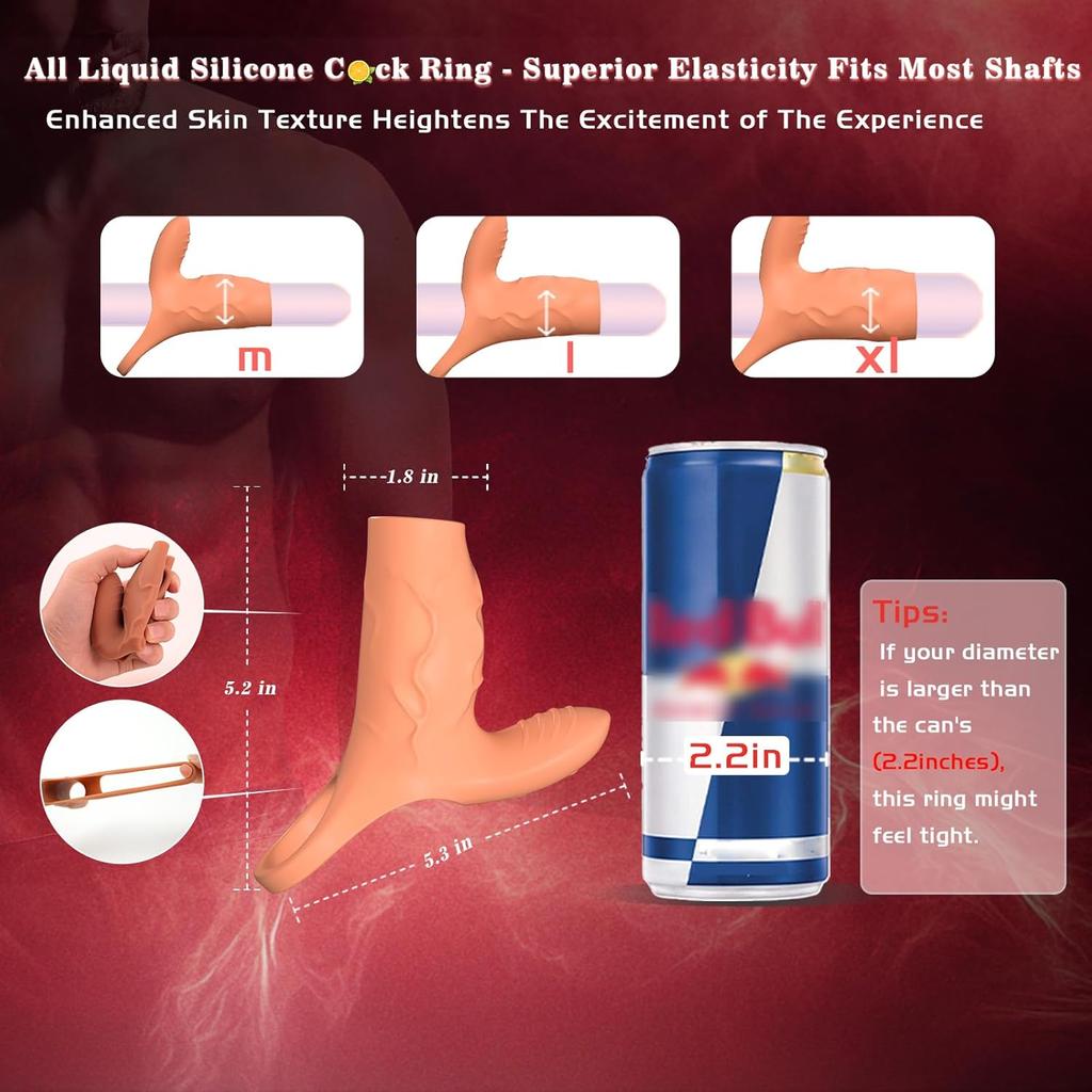 Vibrating Penis Holster with Clitoral StimulatorPenis Ring, Penis Ring Vibrator Extender for G-Spot Stimulation, Male Couples Sex Toys