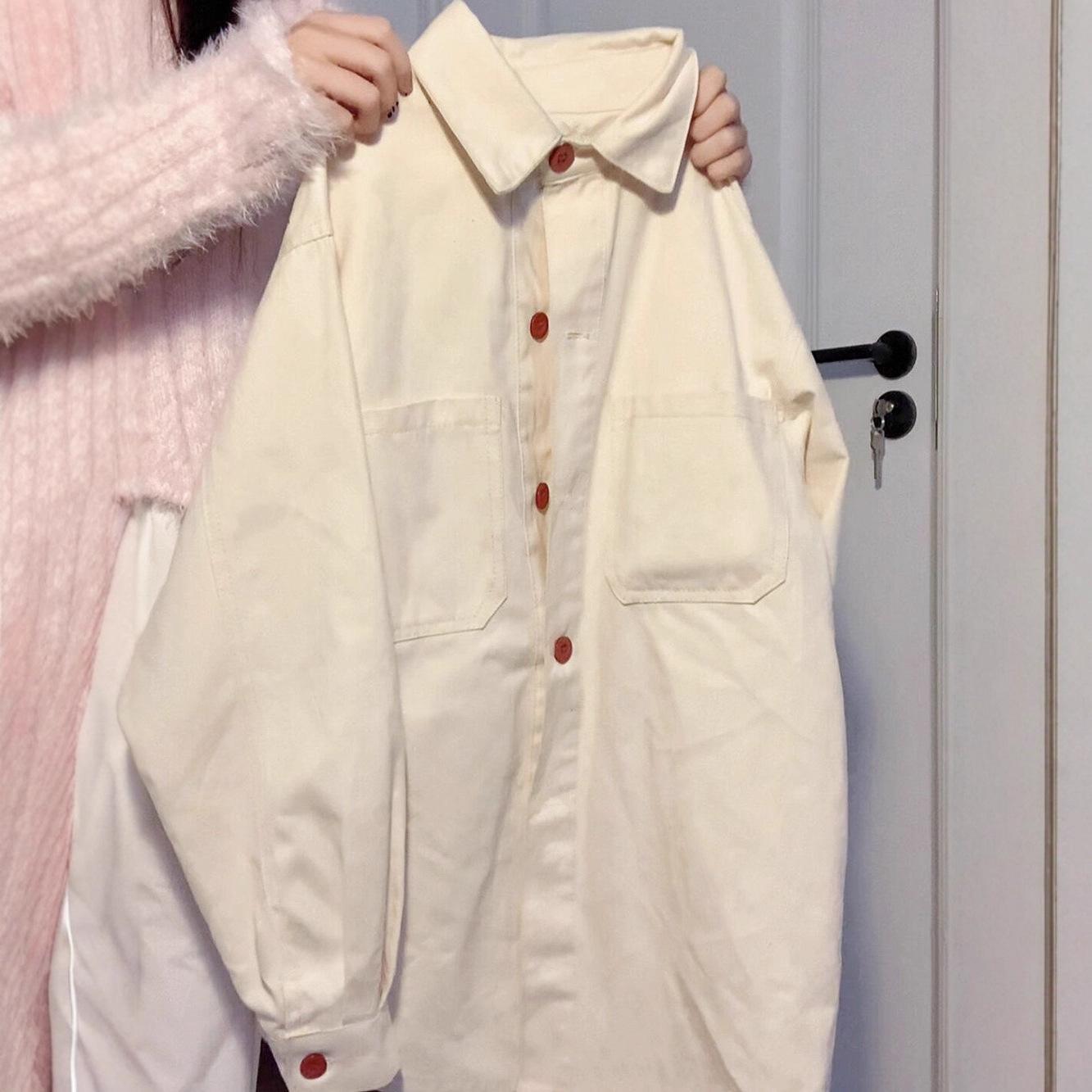 

Women s Loose-Fit Retro Cotton Shirt Jacket – Korean Style Cardigan Top for Layering in Spring/Autumn, Plus Size Available Medium бежевый
