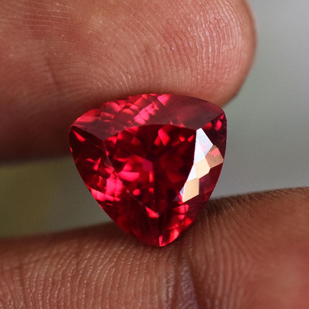 6 Ct CERTIFIED Natural Red Ruby Trillion Shape GORGEOUS Loose Gemstone