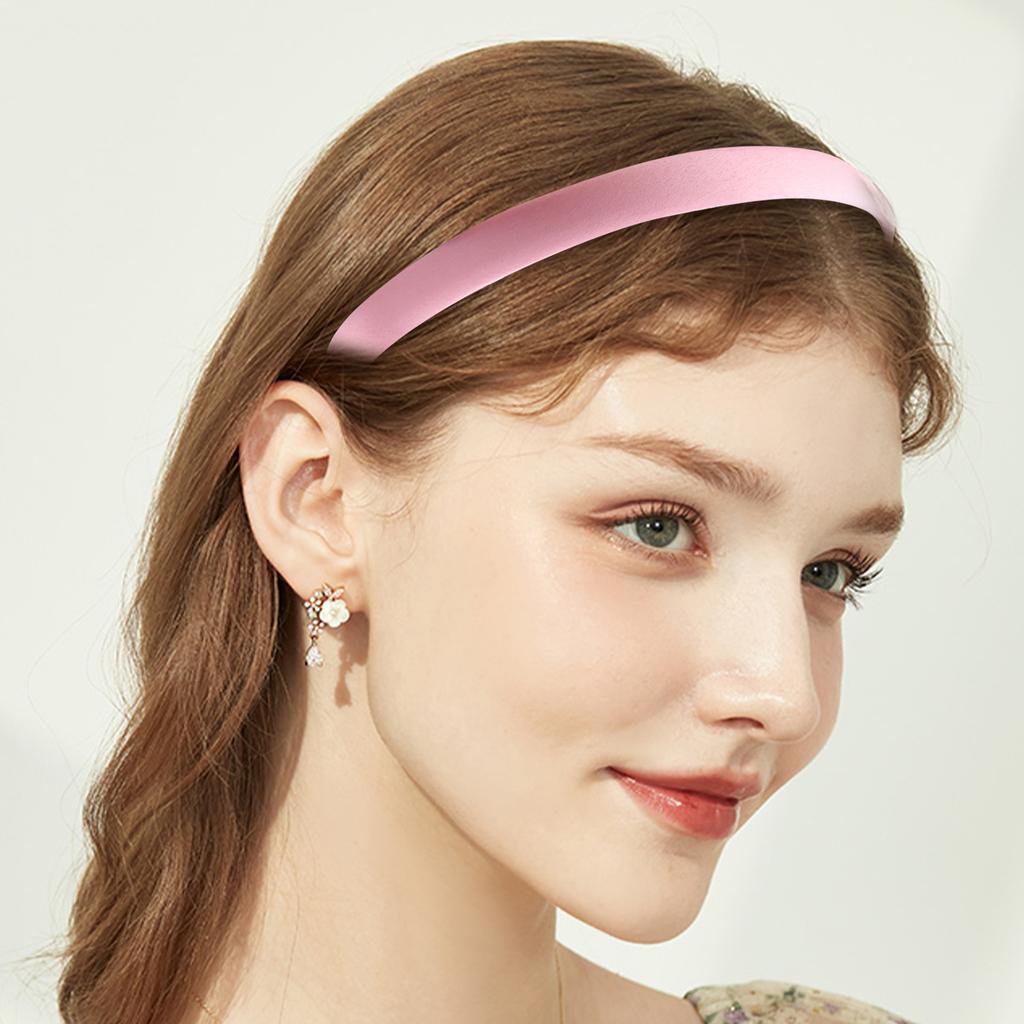 Satin Headbands 1.5cm Plain Headband Non-slip Hair Headband Colorful DIY Headbands for Women and Girls Comfortable Hairbands