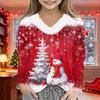 Christmas Day Girls Long Sleeve T Shirts Kids  Girls' V-Neck Tee Christmas Print Long Sleeve Top