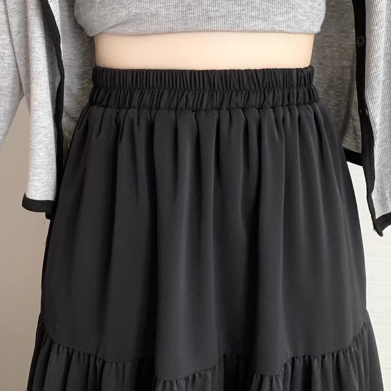 High-Waist Pleated A-line Midi Skirt - 2024 Spring Collection for Women