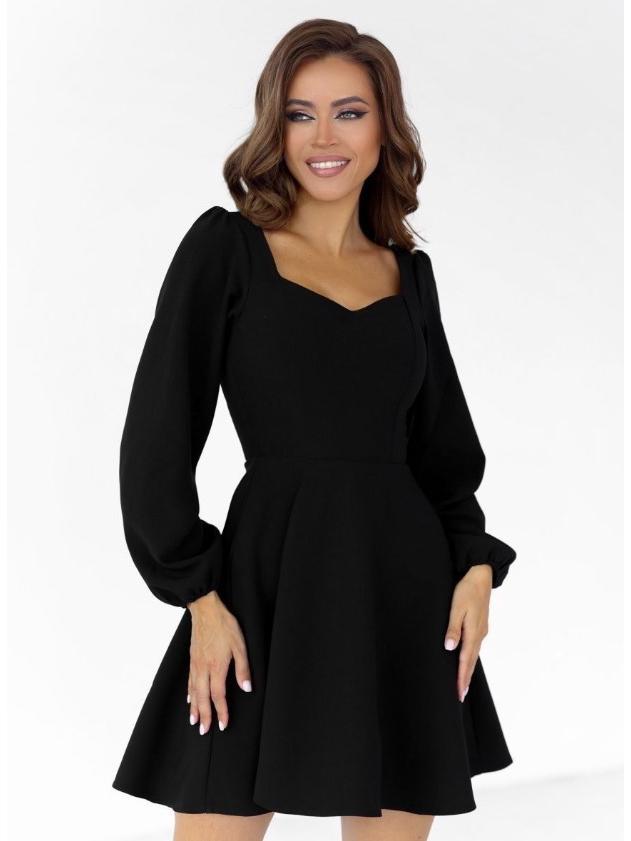 

Женское повседневное платье однотонной расцветки с рукавами-буфами - Новый модный дизайн с длинными рукавами Extra Extra Large