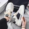 2025 new spring men's shoes trend versatile sports casual leather shoes men's platform heightening white board shoes trendy shoes
