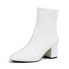 Herren Damen Stiefel Modische Schuhe Knöchel Seitenreißverschluss Stretch Mittlerer Absatz Übergröße Kurz Spitz Geeignet für den täglichen Gebrauch und verschiedene Anlässe