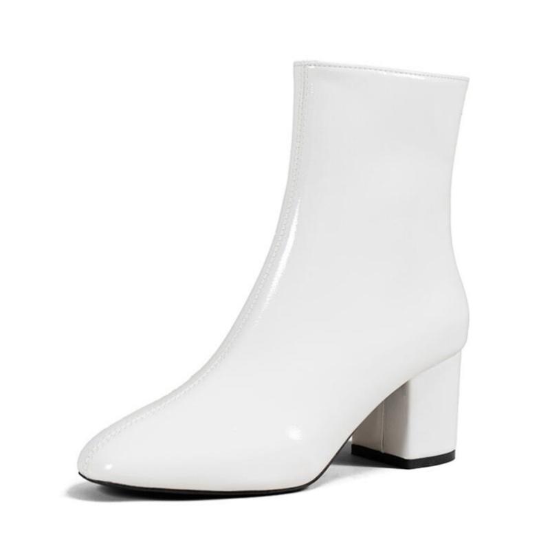 

Men Women Boots Fashion Shoes Ankle Side Zipper Stretch Middle Heel Plus Size Short Pointed Suitable for Daily Wear and Various Occasions 40