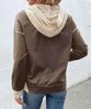 TEMU 2026 Autumn Women's Color Block Pullover Hoodie