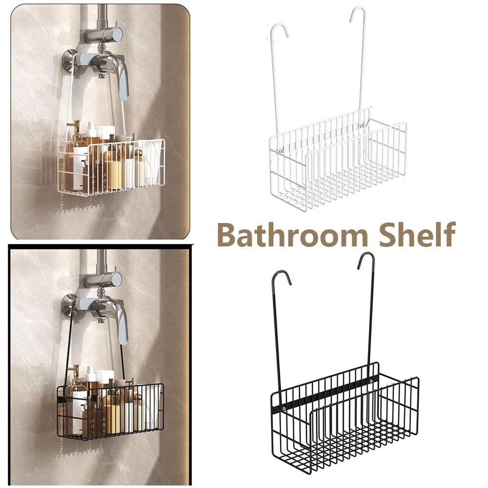 No Drilling Installation Bathroom Shelf Convenient Space Saving Toilet Shower Rack Hanging Basket Multifunctional