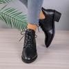 Autumn Winter Short Tube PU Leather Martin Boots For Women Cross-Border Large Size Slope Heel Chelsea Boots 35-43