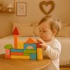 40PCS/SET Learning Sensory Wooden Building Blocks Colorful Early Educational Toys  For Children