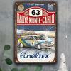 Racing Car Retro Style Metal Decorative Painting for Garage Room Decor