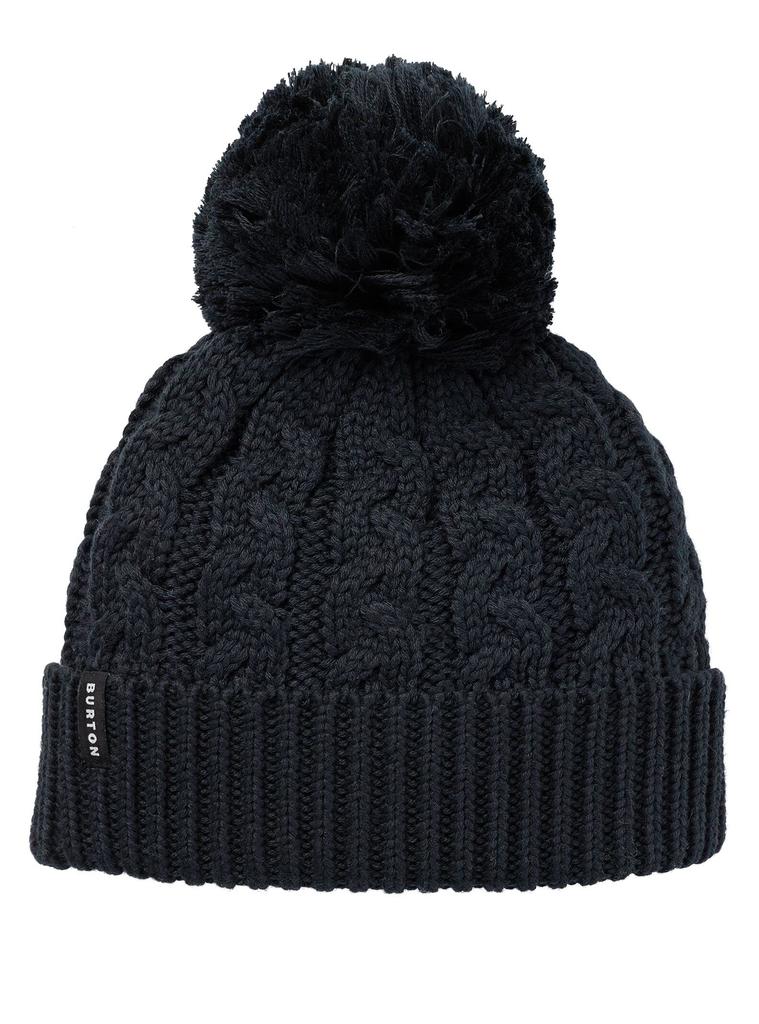 Burton Zippy Knit True Black Fleece-Lined Beanie, Women's,