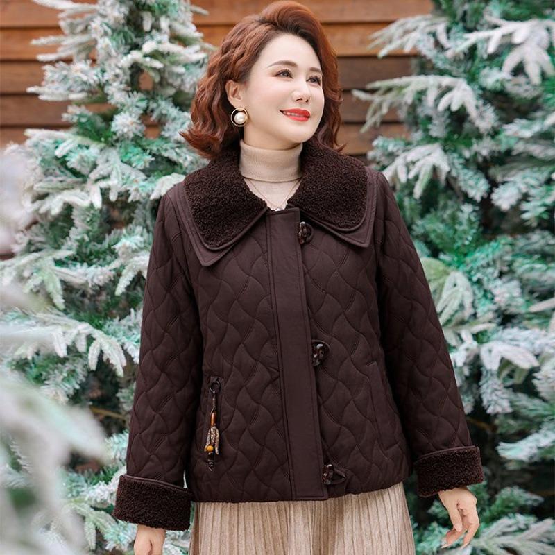 Lapel cotton-padded jacket short autumn and winter jacket new loose fragrant cotton-padded jacket