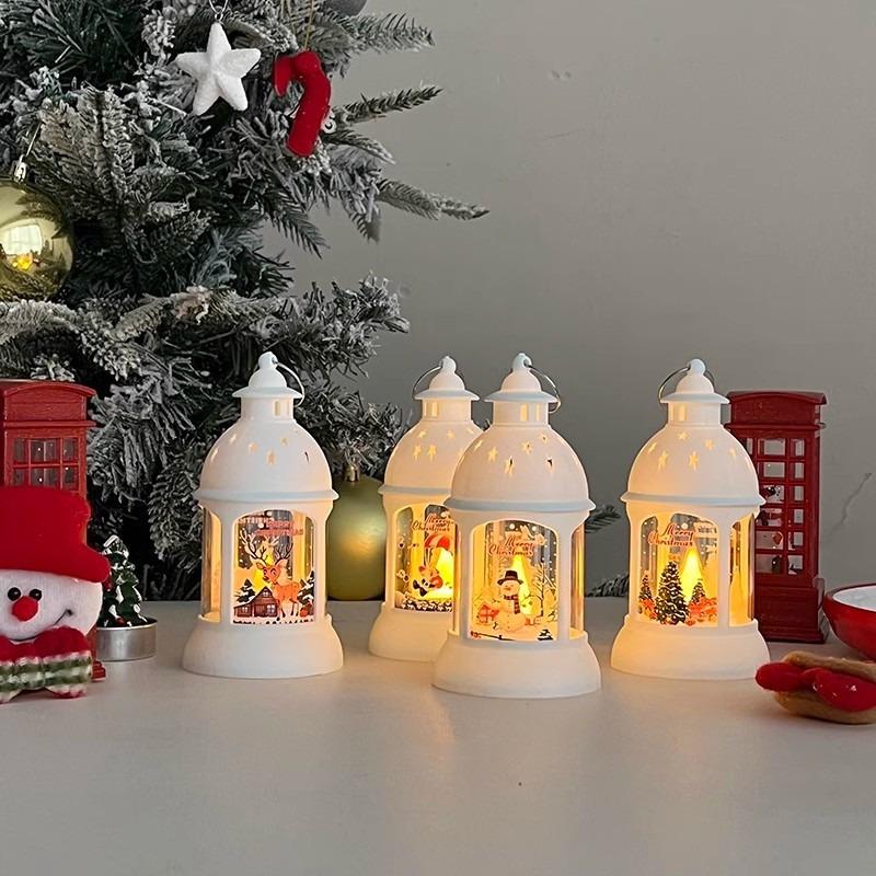 Christmas Decoration Atmosphere Lamp Desktop Ornament Small Night Light Retro LED Wind Light Handheld Pendant Christmas Eve Gift