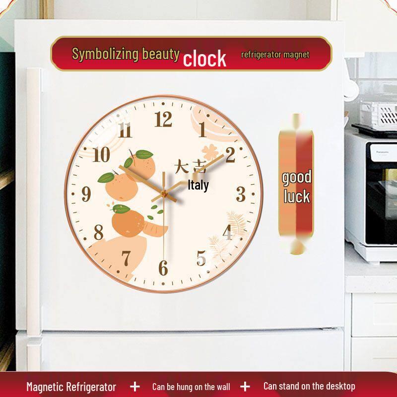 Silent 3D Clock: Magnetic Refrigerator Sticker - Creative Home Decor
