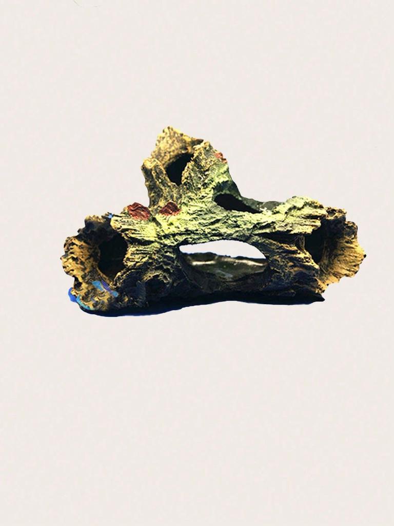 1 szt.-Dekoracyjne pnie drzew do akwarium, drewniane produkty do akwarium z otworami i kryjówkami, małe dekoracje żywiczne-losowe