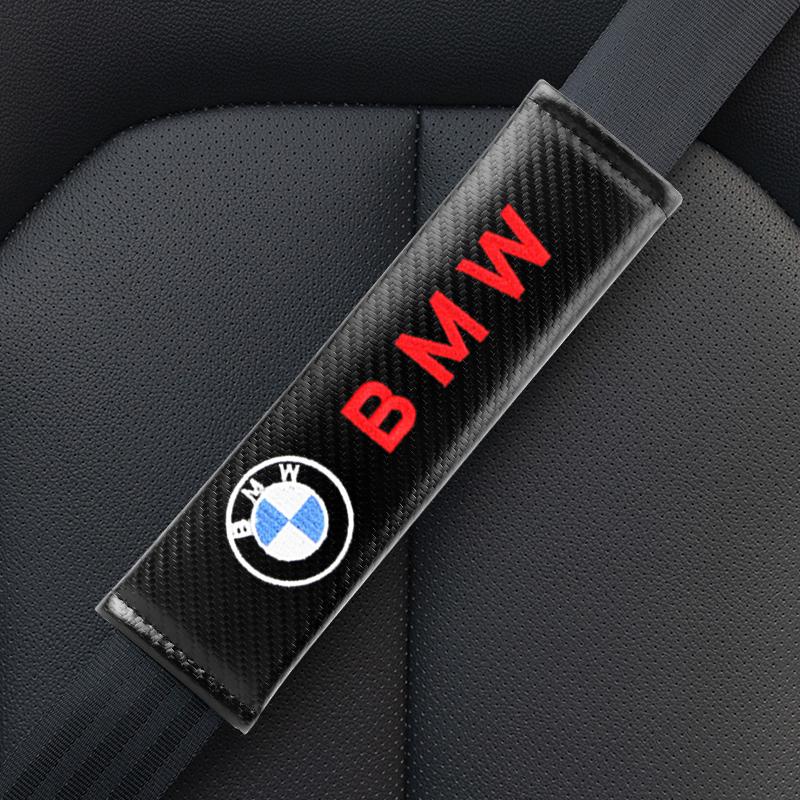 RF8546 Car Seat Belts Covers Padding Carbon Fiber Belt Shoulder Sleeve Printed For BMW M Power Performance E90 E91 E46 E60 AS5