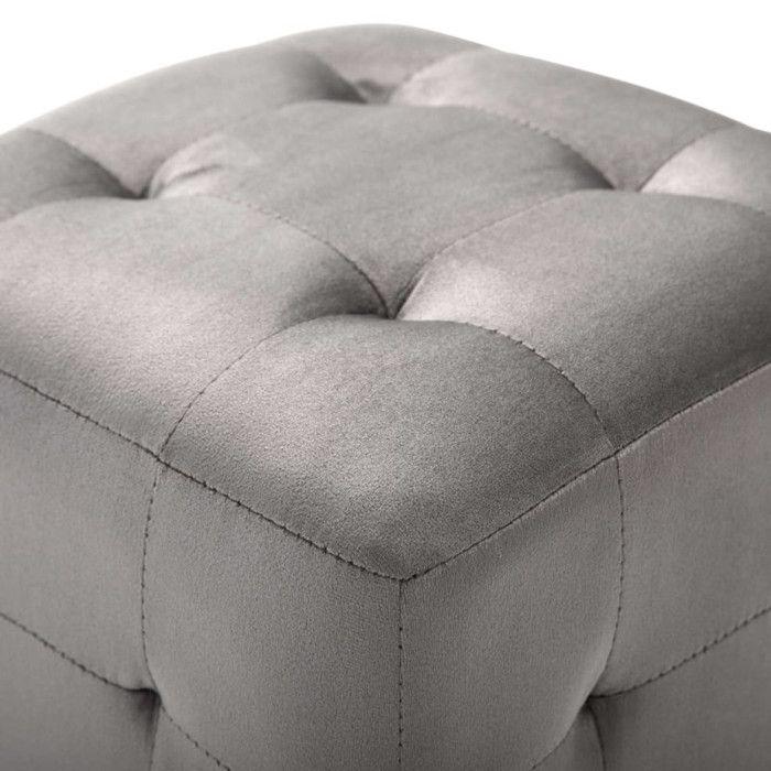 VidaXL 2 pcs Poufs Gris 30 x 30 x 30 cm Tissu velours