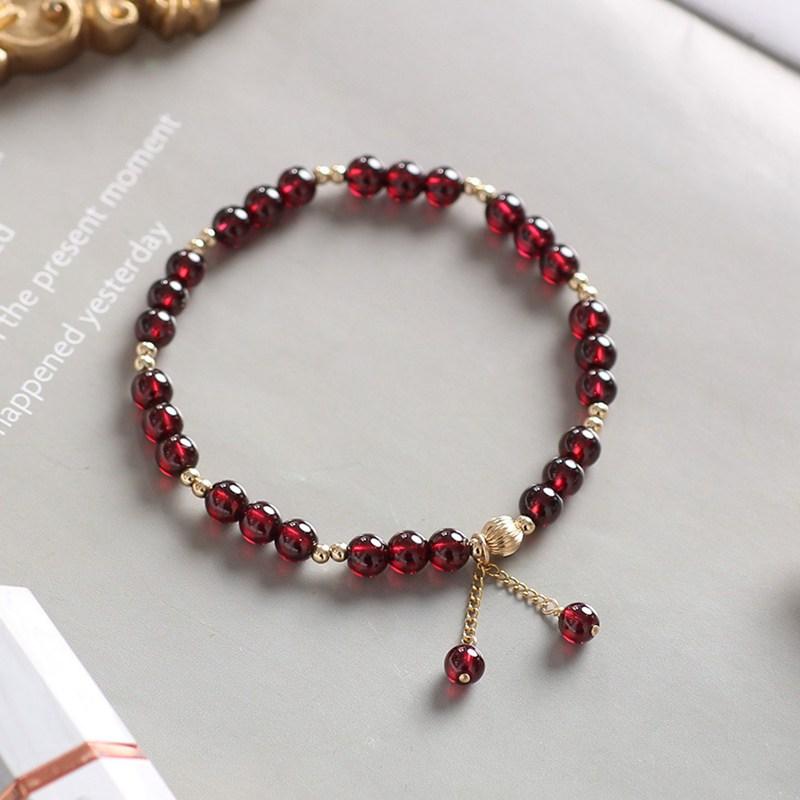 Crystal Garnet Bracelet Women's Niche Design Beaded Accessories