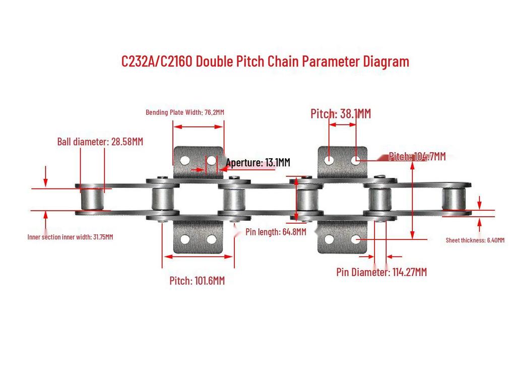 10A32A Single/Double Hole Double Pitch Small Roller Transfer Chain