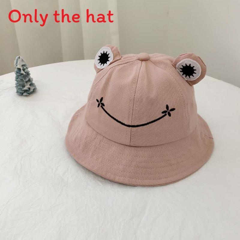 Sweet And Cute Frog Face Embroidered Fisherman Hat For Women Style Sun Protection Breathable Spring Summer Cap