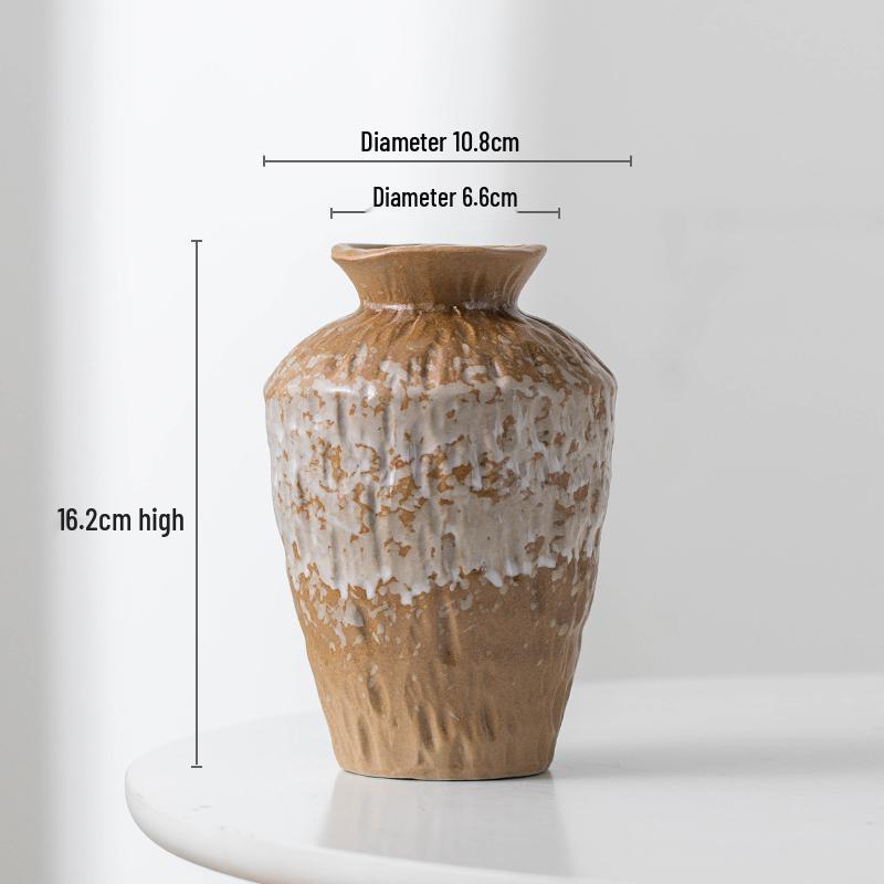 Retro Chinese Ceramic Vase: Elegant Flower Insert for Living Room, Dining Table, Hotel, and B&B Decor