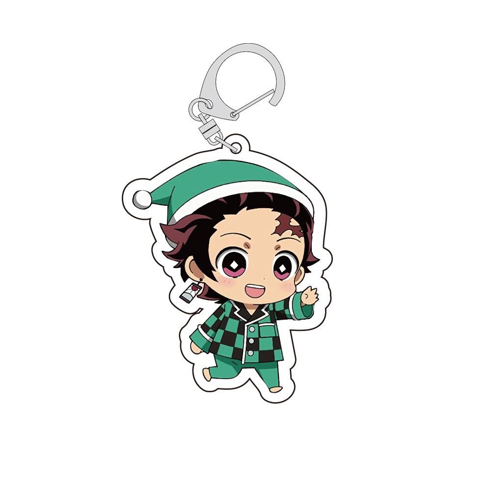 Demon Slayer Kimetsu Yaiba Tanjiro Nezuko Tokito Muichiro Acrylic Double Sided Keychain Transparent Anime Pendant Cosplay No Carry Mini Lightweight