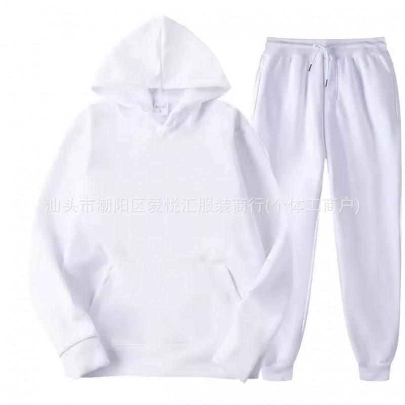 Mens Vintage Washed Hooded Long Sleeve Shirt Jogger Pants Set Casual Loose Fit Streetwear Fall