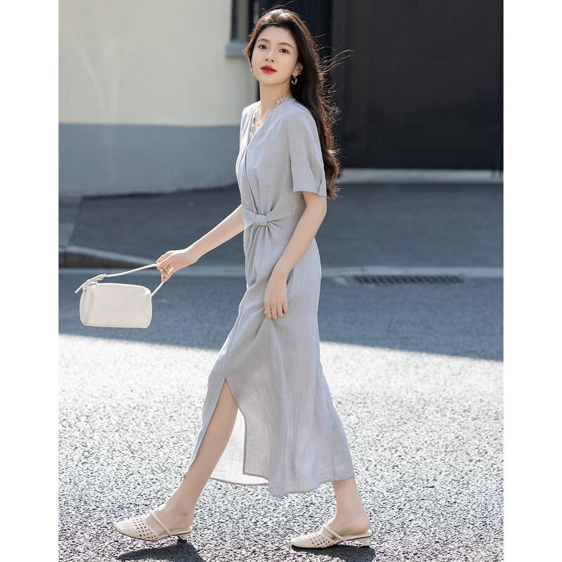 Demana Elegant Lace V-Neck Slimming Midi Dress XL