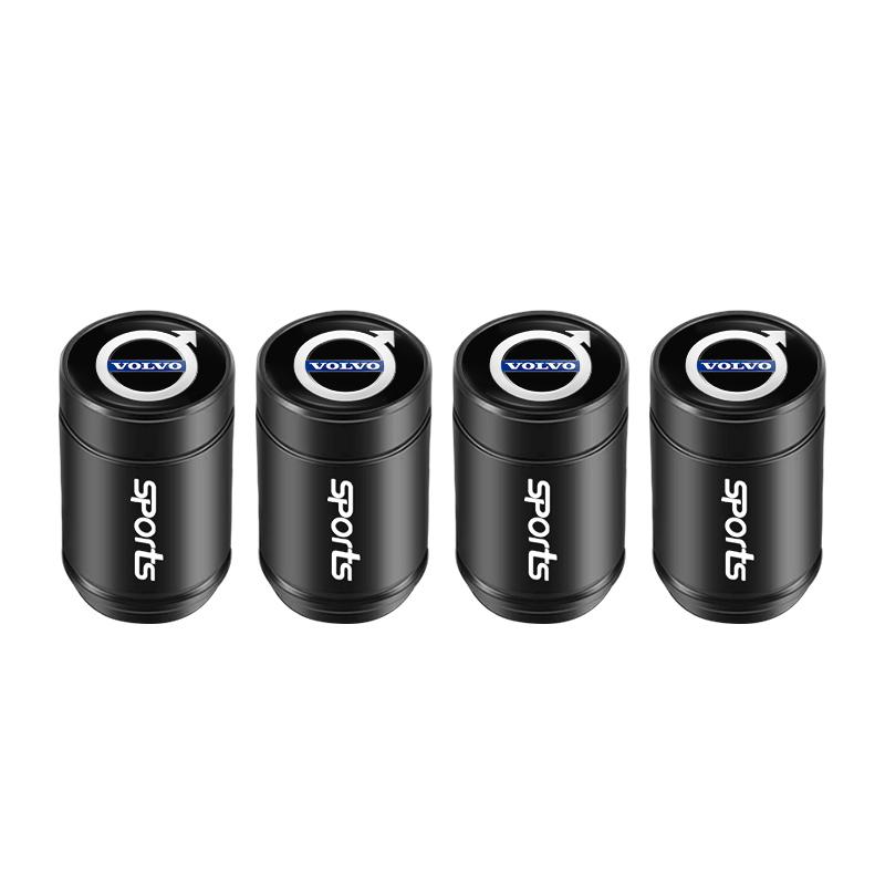 For Volvo 4Pcs Aluminum Alloy Car Tire Air Valve Stems Caps For Volvo Xc60 Xc90 V40 V60 S60 V50 V90 S80 C40 XC40 V70 XC70 C30 EX KM7