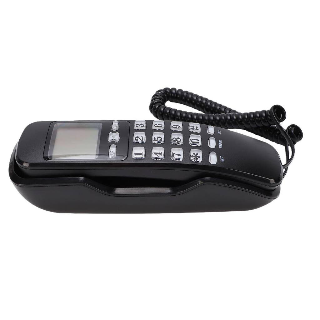 Telefone Básico com Fio Montável na Parede Estilo Retrô Fino Telefone Fixo de Parede com Suporte DTMF para Identificador de Chamadas Portátil para Casa Hotel
