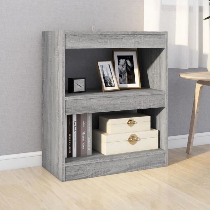 VidaXL Bibliothèque-Séparateur de pièce Sonoma gris 60x30x72 cm