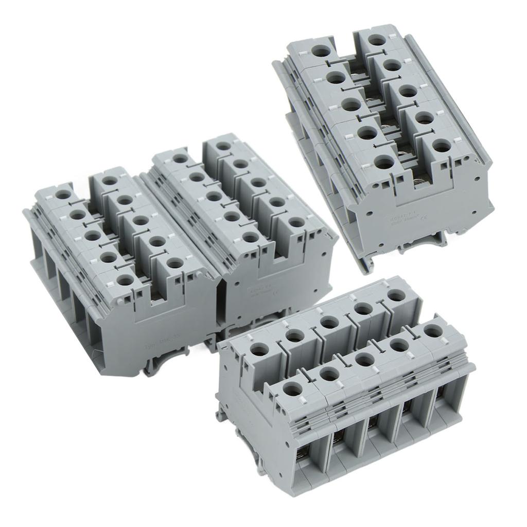 20pcs Terminal Block Rail Type 125A 800V Powerful Conductivity Ground Terminals for Electrical Wire