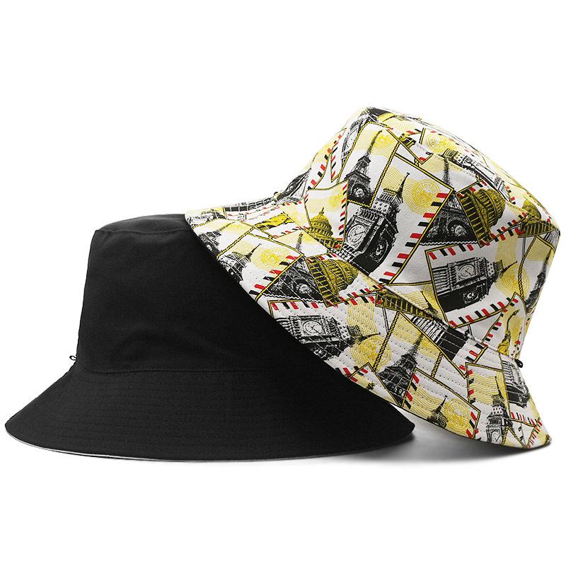 Reversible Fisherman Cap Big Head Bucket Hat Double-Sided Wear Outdoor plus Size Adjustable 56-64cm for Men And Women