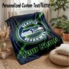 Seattle Seahawks Custom Flannel Throw Blanket Print Your Name Text Soft Warm Blanket Holiday Present