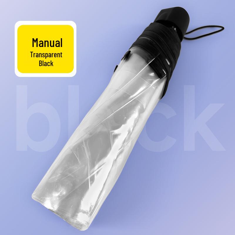 

Стильный прозрачный складной зонт для женщин - Большой, портативный, полностью автоматический и усиленный длинной белой ручкой для использования двумя людьми