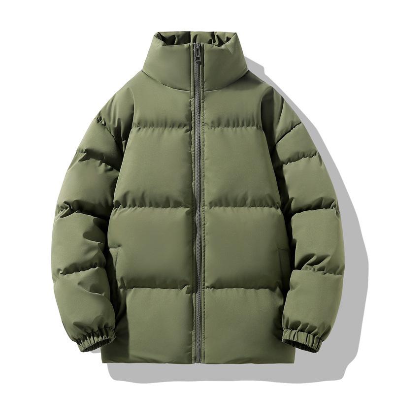 Padded Clothes Men's Solid Color Stand-up Collar Winter New Loose Velvet Thickened Cotton Clothes Thermal Down Jacket Jacket Charge