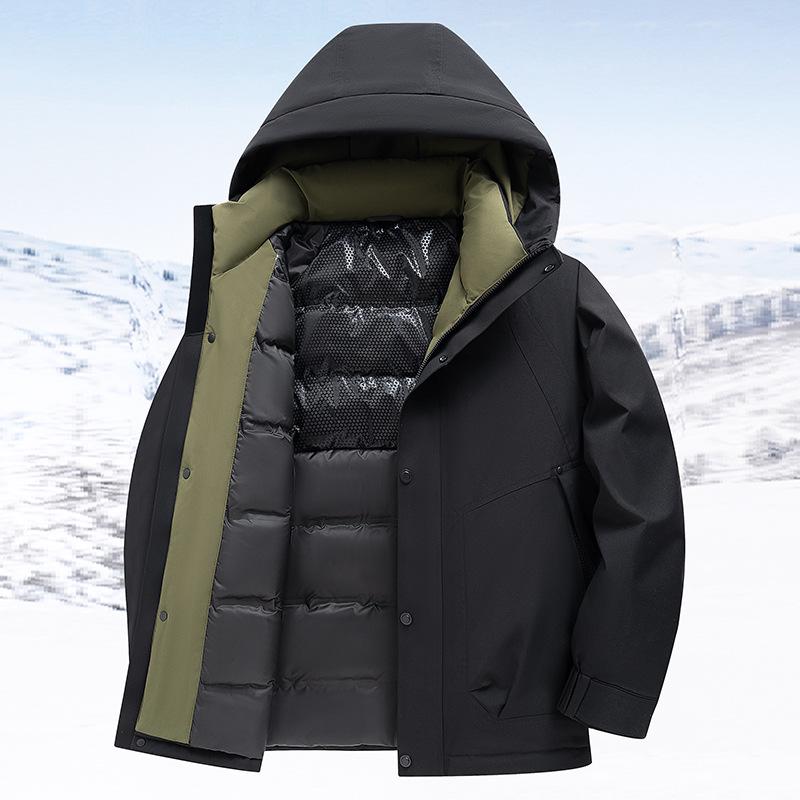 Men's Winter Waterproof Mountaineering Down Jacket - Unisex Casual Light Luxury Outdoor Wear