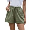 Women Solid High Waist Cotton And Linen Shorts Pants Casual Beach Shorts