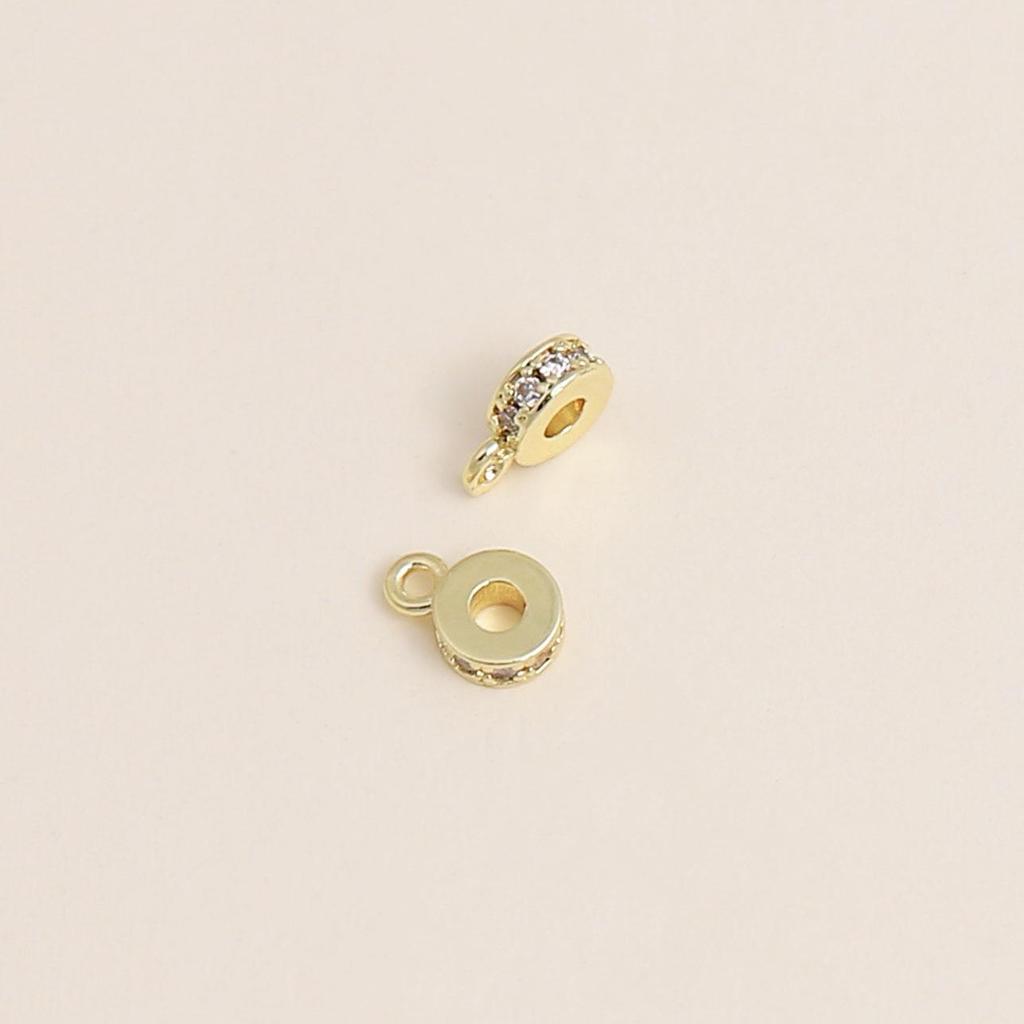 18K Gold-Plated Cubic Zirconia Spacer Beads Pendant and Clasp for DIY Jewelry