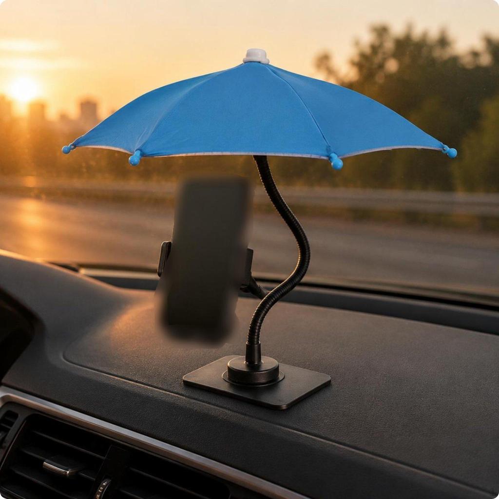 Flexible Phone Umbrella Sun Protection Car Mount for Livestreamers, Live Streaming Pink