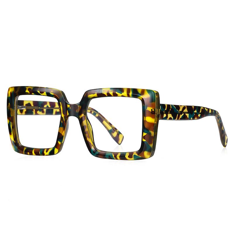Transparent Green Frame Square Optical Glasses With Prescription Fashion Oversized Diopter Glasses For Women -0.5 -0.75 To -4.0