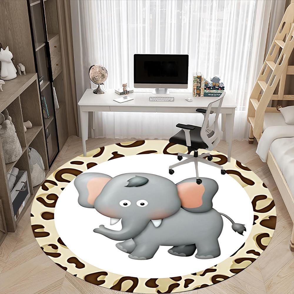 1 ks Kobercový podložka ElephantChair pro kancelář, Vnitřní protiskluzový omyvatelný koberec z polyesterových vláken, Podložka do kanceláře, Lze prát v pračce